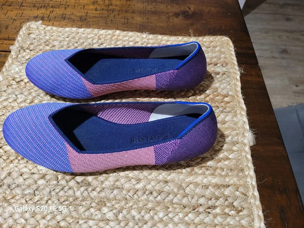 Rothy's Knit Flats Blue Pink Purple Multicolor Women’s 8.5
